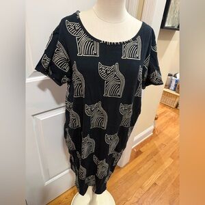No brand, cotton black cat dress